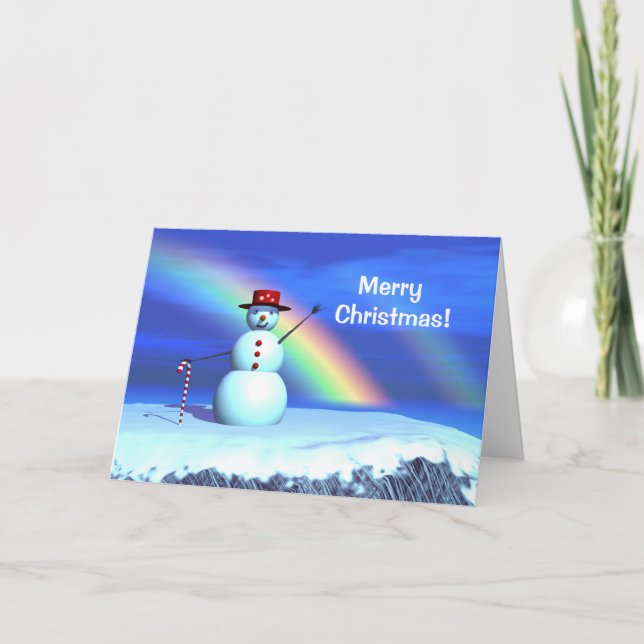 Christmas 3D Snowman Holiday Card (Front)