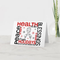 Christmas 4 Bone Cancer Snowflakes Holiday Card