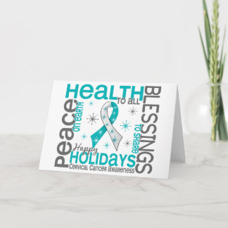 Christmas 4 Cervical Cancer Snowflakes Holiday Card