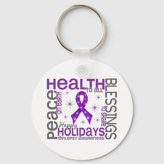 Christmas 4 Epilepsy Snowflakes Keychain (Front)