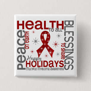 Christmas 4 Multiple Myeloma Snowflakes Button