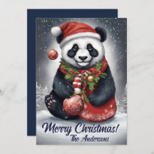 Christmas 4 panda, Happy Holidays, Christmas card