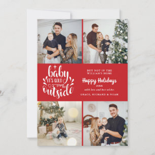 Christmas 4 Photo Collage Baby Its Cold Outside Holiday Card