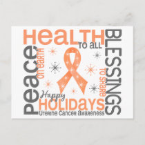 Christmas 4 Uterine Cancer Snowflakes Holiday Postcard