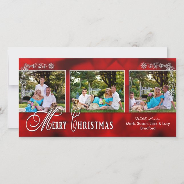 CHRISTMAS 4 X 8 PHOTO CARD - Red (Front)