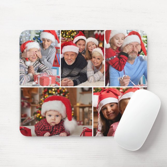 Christmas 5 Photo Collage Personalized  Mouse Pad (Creator Uploaded)