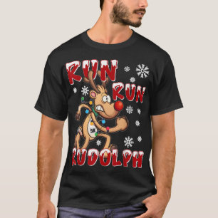 Christmas 5K Run Run Rudolph Holiday Team Running T-Shirt