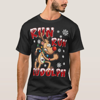 Christmas 5K Run Run Rudolph Holiday Team Running  T-Shirt