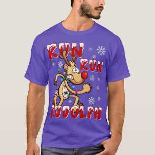 Christmas 5K Run Run Rudolph Holiday Team Running  T-Shirt