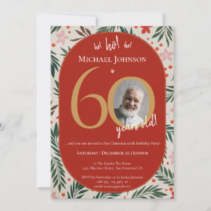 Christmas 60th Birthday Invitation