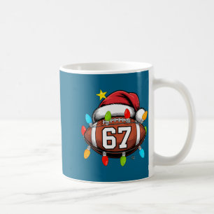 Christmas 67 Meme Football Santa Hat Funny Xmas Bo Coffee Mug