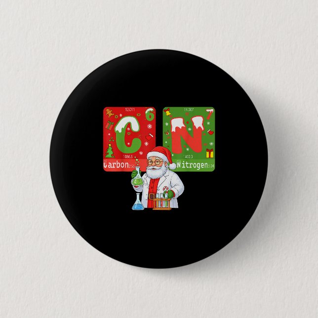 Christmas 67 Meme Science Chemistry Humor Periodic Button (Front)