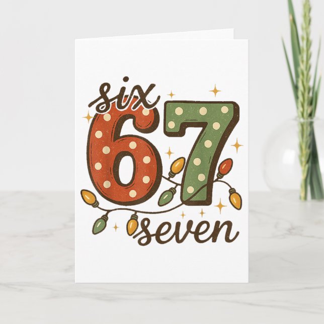 Christmas 67 Meme Six Seven 6-7 Funny Internet Jok Card (Front)