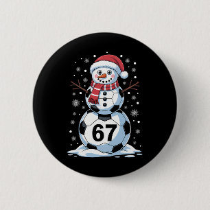 Christmas 67 Meme Soccer Snowman Tree Funny Xmas B Button