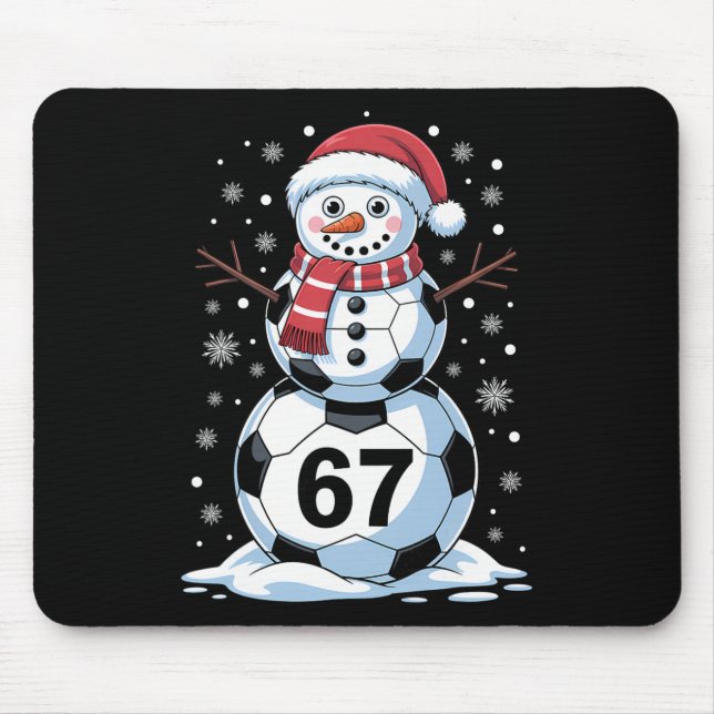 Christmas 67 Meme Soccer Snowman Tree Funny Xmas B Mouse Pad (Front)