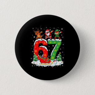 Christmas 67 Six Seven Meme Gen Alpha Reindeer San Button