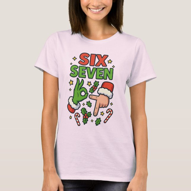 Christmas 67 Tee Six Seven Meme Womens Holiday (Front)