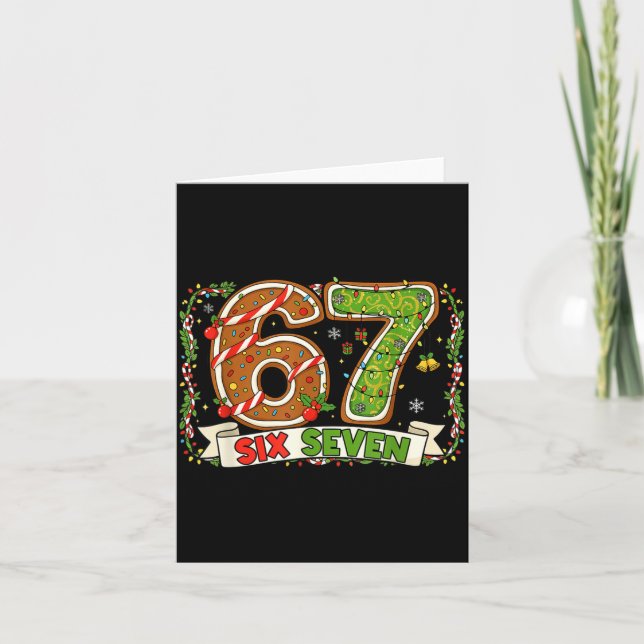 Christmas 67 Xmas Gen Rizzmas 6 7 Santa Brainrot M Card (Front)