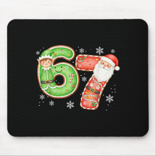 Christmas 6 7 Six Seven Funny 67 Meme Santa Claus Mouse Pad