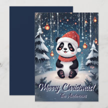 Christmas 6 panda, Happy Holidays, Christmas card