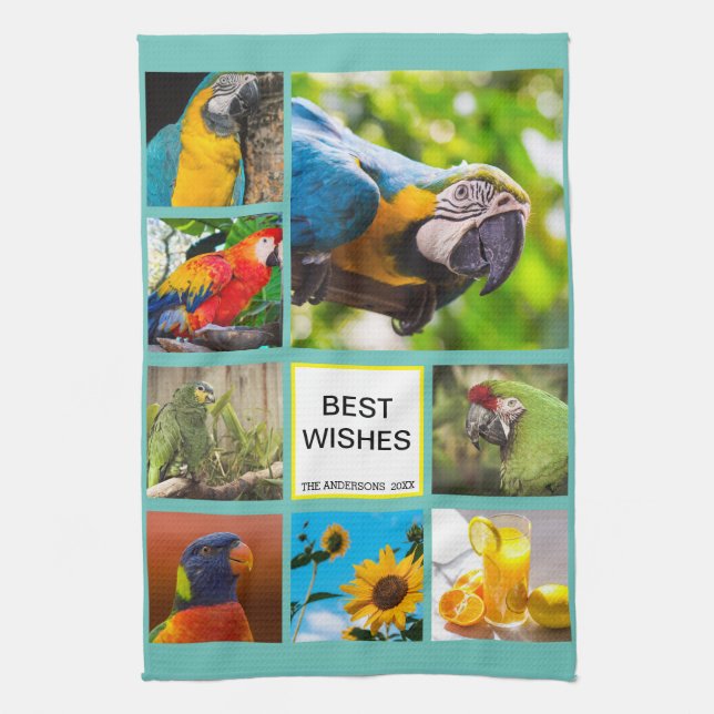 Christmas 8 Picture Family Photo ✨  Collage Custom Kitchen Towel (Vertical)