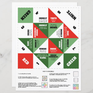 Christmas 90s Cootie Catcher Drinking Game