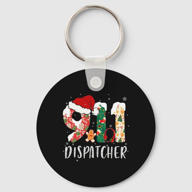 Christmas 911 Dispatcher Keychain (Front)