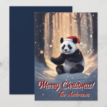 Christmas 9 panda, Happy Holidays, Christmas card