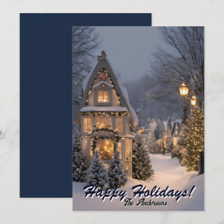 Christmas 9 Village, Happy Holidays,Christmas card