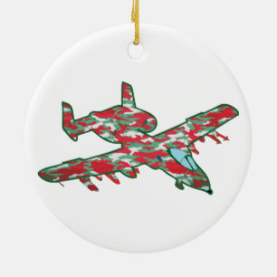 Christmas A-10 Warthog Ceramic Ornament