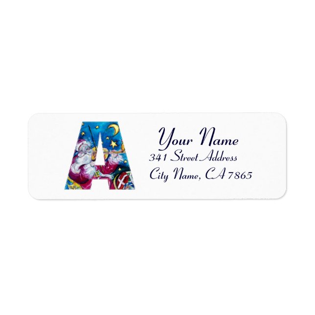 CHRISTMAS A LETTER / INSPIRED SANTA MONOGRAM LABEL (Front)