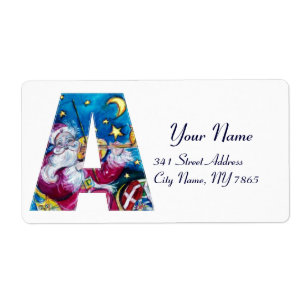 CHRISTMAS A LETTER / INSPIRED SANTA MONOGRAM LABEL