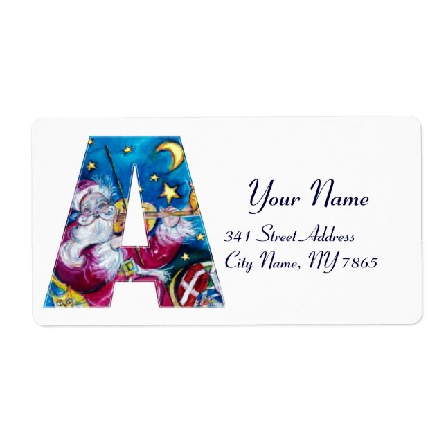 CHRISTMAS A LETTER / INSPIRED SANTA MONOGRAM LABEL (Front)