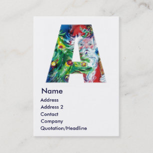 CHRISTMAS A LETTER / SANTA WITH CHRISTMAS TREE BUSINESS CARD