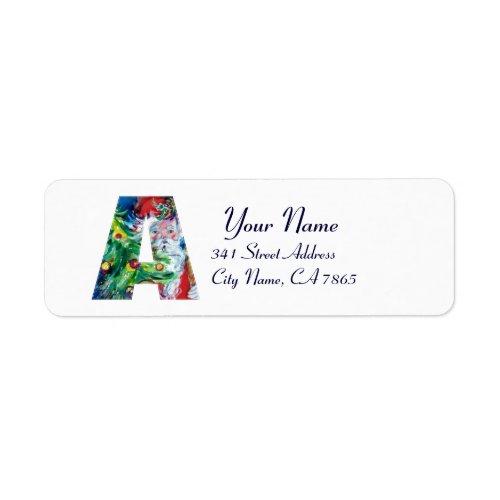 CHRISTMAS A LETTER  SANTA WITH CHRISTMAS TREE LABEL