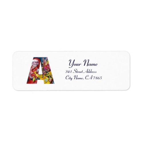 CHRISTMAS A LETTER   SANTA  WITH GIFTS MONOGRAM LABEL