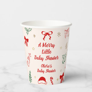 Christmas A Merry Litte Baby Shower  Paper Cups