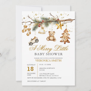 Christmas A Merry Little Baby Shower Ornament Invitation