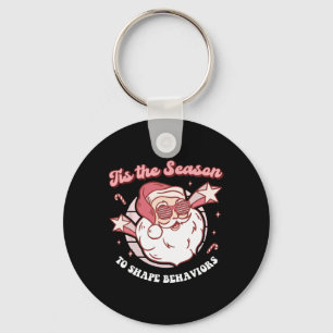 Christmas Aba Behavior Therapy Retro Technician Sa Keychain