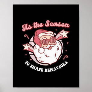 christmas aba behavior therapy retro technician sa poster
