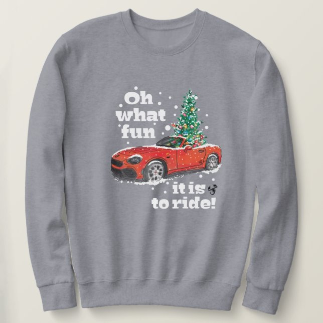 Christmas Abarth 124 Spider Fun Ride Sweatshirt (Design Front)