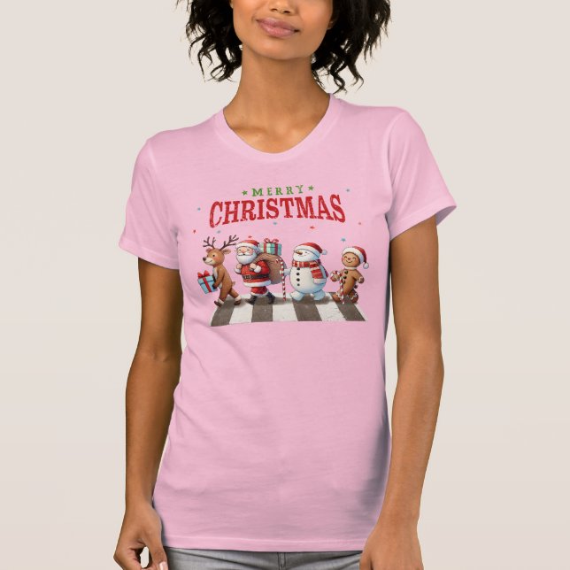 Christmas Abbey Road  T-Shirt (Front)