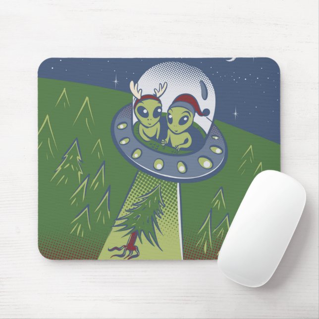 Christmas abduction mouse pad (With Mouse)