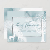 Christmas Abstract Budget Dusty Teal Winter Tree (Front/Back)