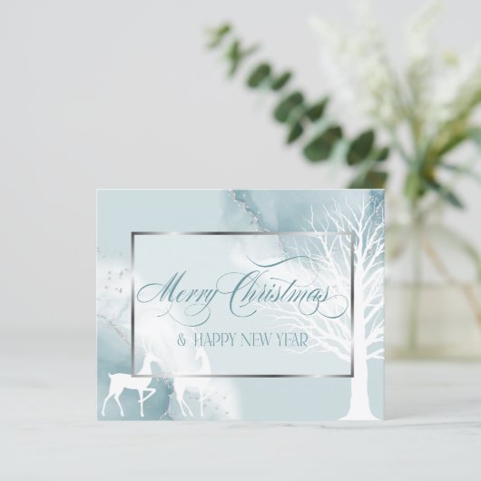 Christmas Abstract Budget Dusty Teal Winter Tree (Standing Front)