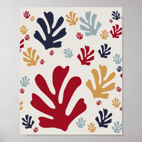 Christmas Abstract Leaves Midcentury Modern Poster