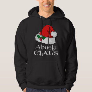 Christmas Abuela Claus Matching Pajama Santa Hat X Hoodie