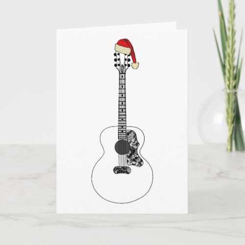 Christmas Acoustic Guitar Art Funny Festive Music Card