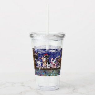 Christmas Acrylic Tumbler Happy Farm Animal Party