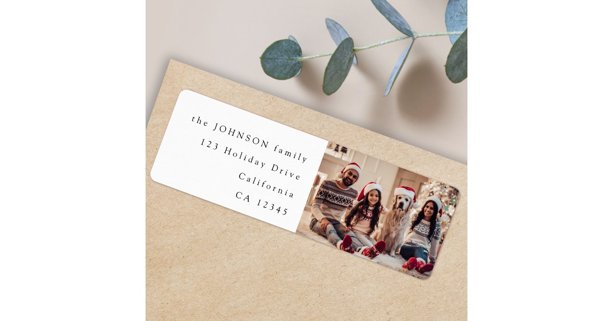 Creating Address Labels For Family Christmas Address Label | Holiday Family Photo | Zazzle